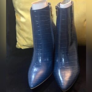 Teal Blue Croc-Embossed Ankle Boots
Brand New in orig shoe box